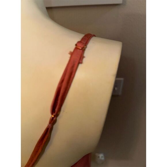 Midnight Bakery Women's Malia Solid Hammered Satin Chemise Coral L - Picture 5 of 9